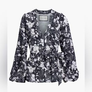 Alexis Idir Balloon-Sleeve Floral-Print Top